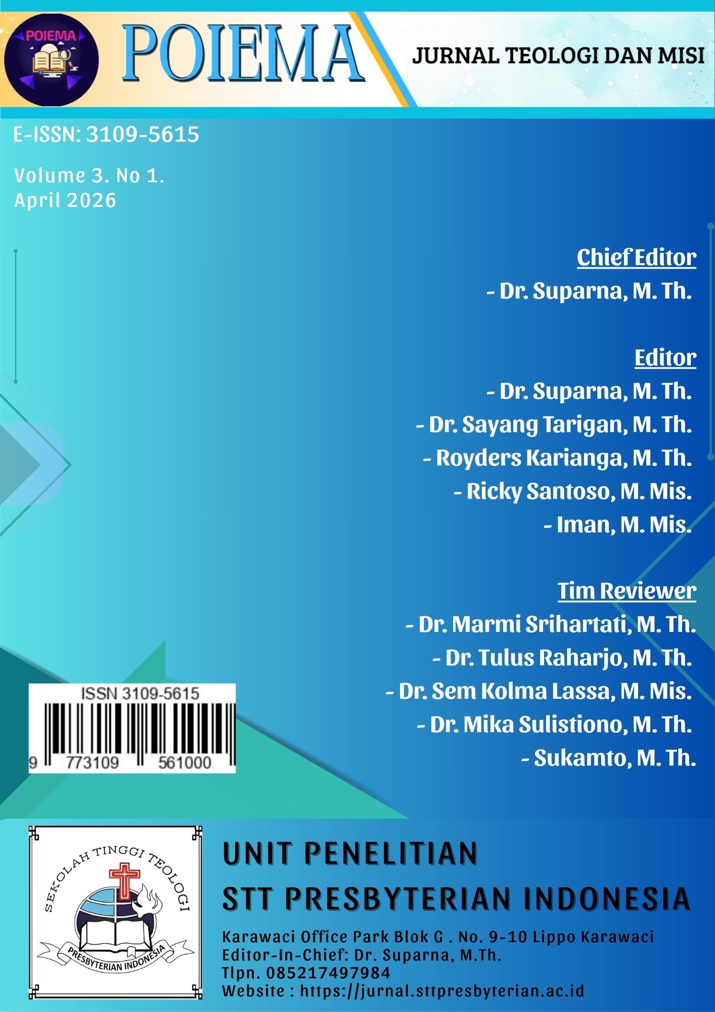 					View Vol. 3 No. 1 (2026): APRIL 2026 POIEMA
				